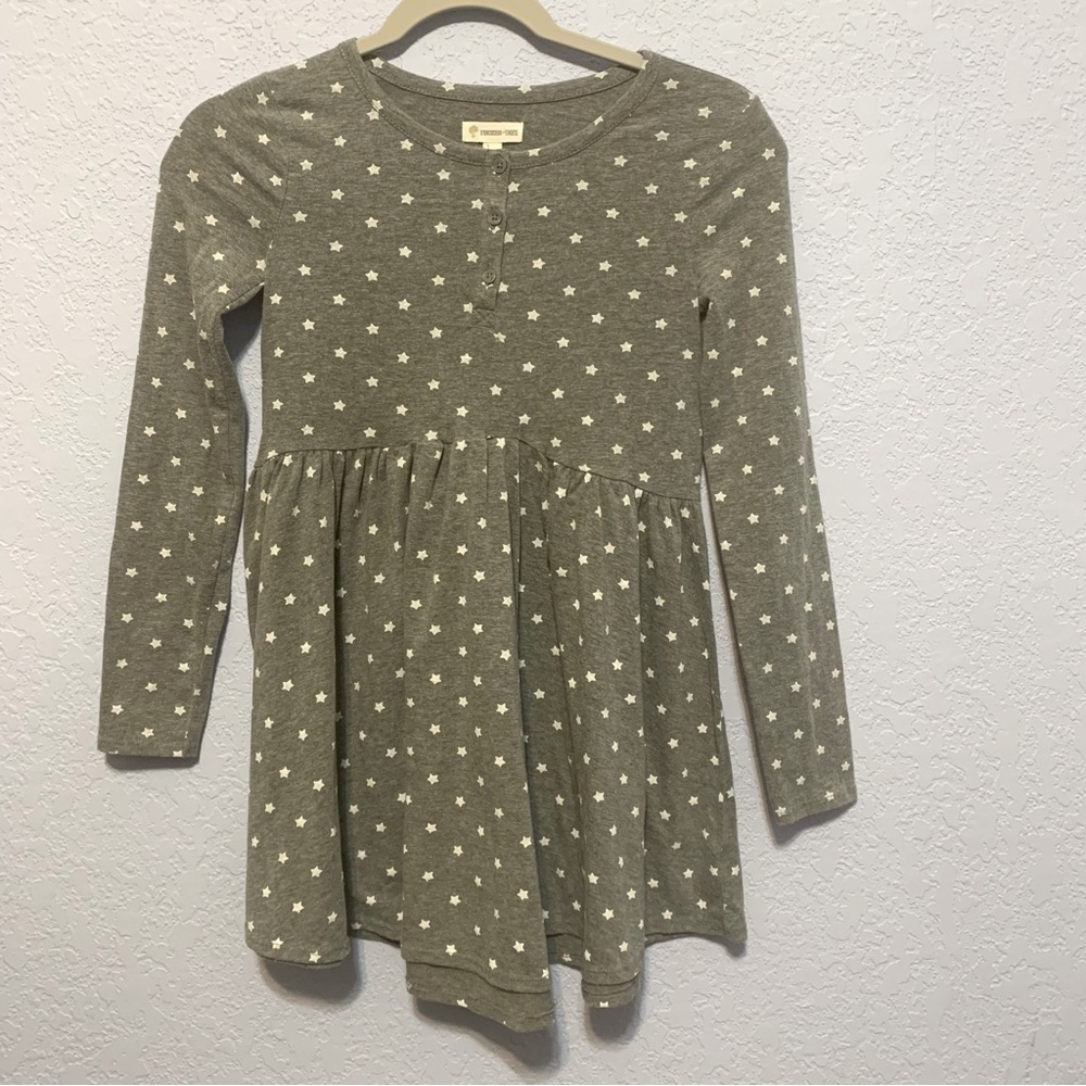 Tucker + Tate Gray Star Long Sleeves Cotton Stretch Dress